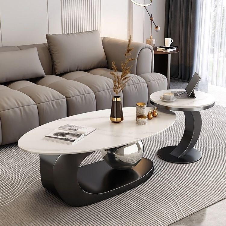 BT31 Modern Oval Marble Coffee Table