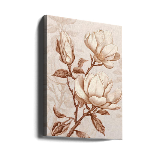 Wall Art Beige Flowers 1