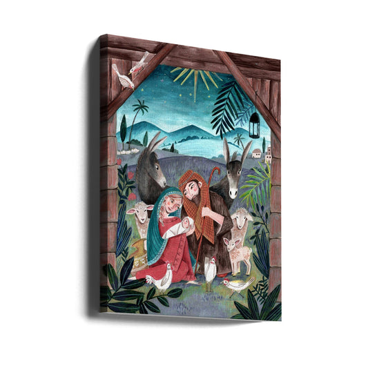 Wall art Christmas with Mary and baby Jesus Canvas Print