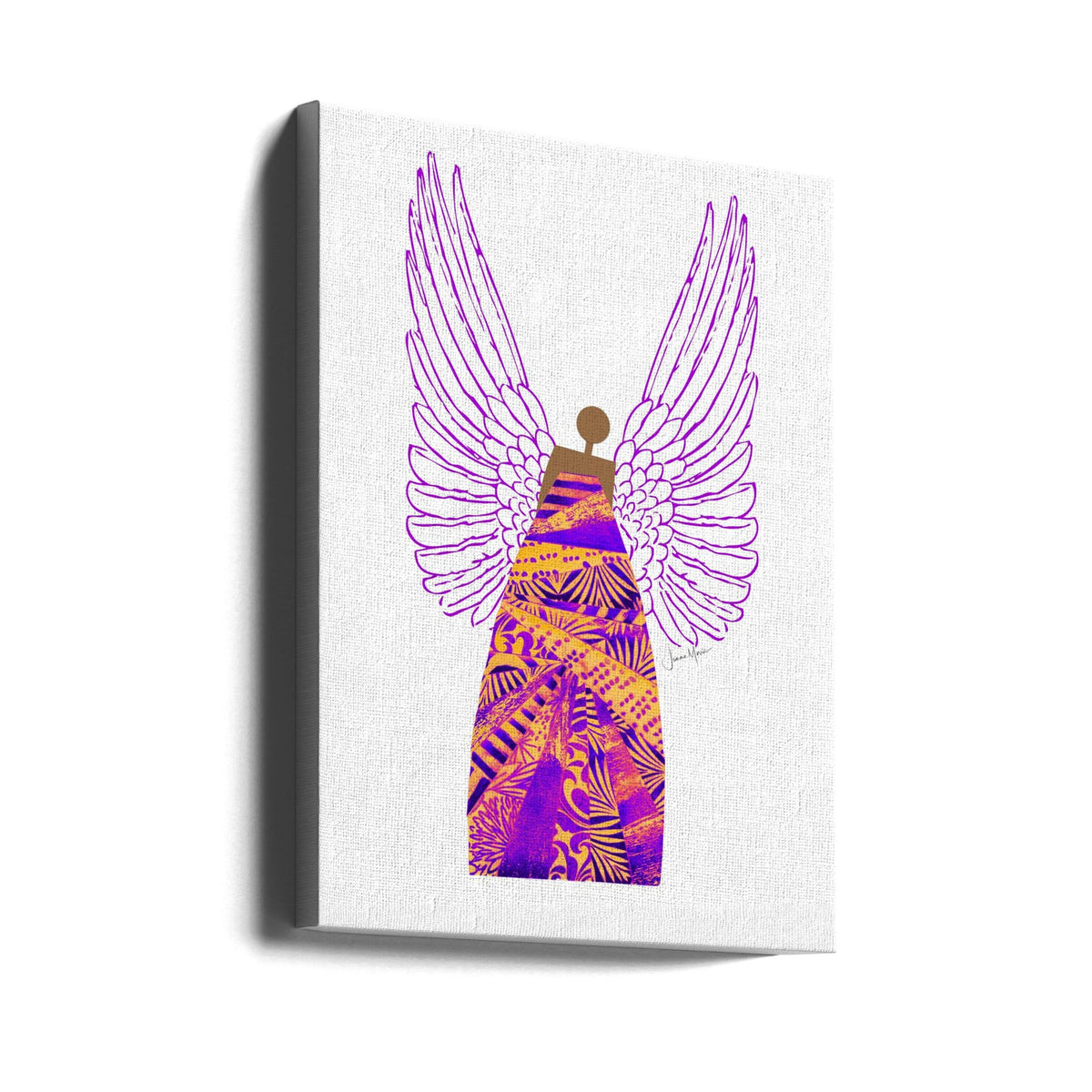 Wall art Angel in Purple & Orange Canvas Print