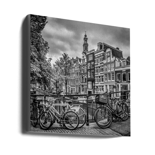 Wall art AMSTERDAM Flower Canal black & white
