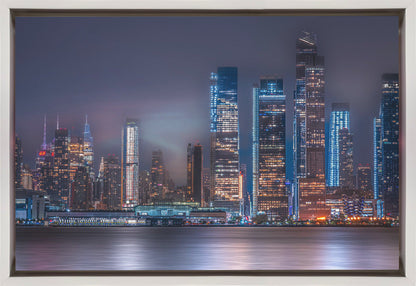 Colourful Manhattan Skyline at Night Canvas Wall Art | Skylines-New York / Manhattan