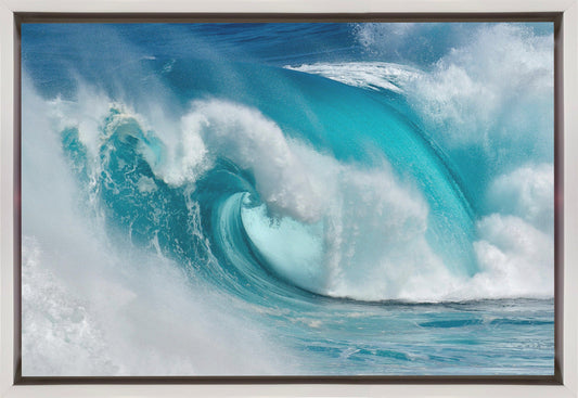 Wall art When the ocean turns into blue fire Canvas Print
