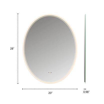 Frameless Capsule LED Bathroom Mirror, CRI 90+ – 24"x32" / 26"x34" / 28"x36"