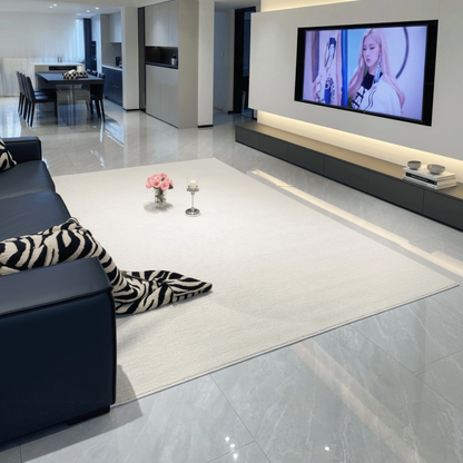 Cloud White Textured Diatom Silk Rug