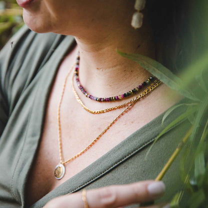 Collier chaîne en acier inoxydable plaqué or 18K | AURORA