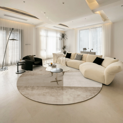 Earth-Tone Abstract Bamboo Silk Area Rug