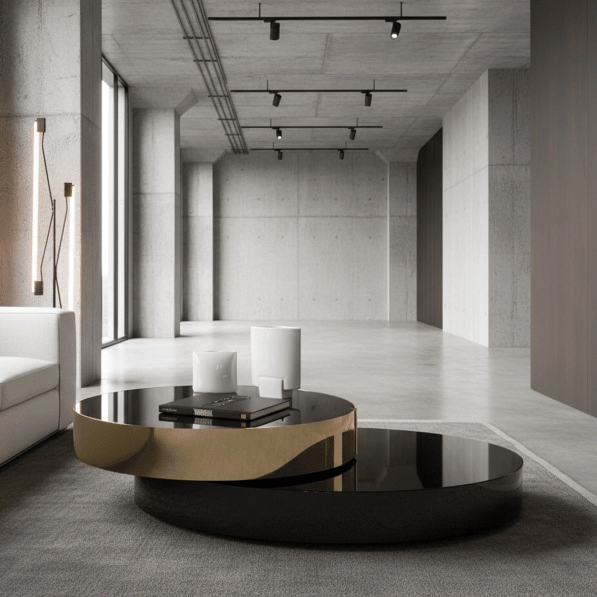 Eclipse Gold and Black Layered Coffee Table