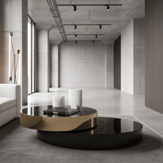 Eclipse Gold and Black Layered Coffee Table