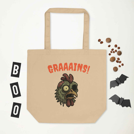 Halloween Zombie Chicken Eco Tote Bag