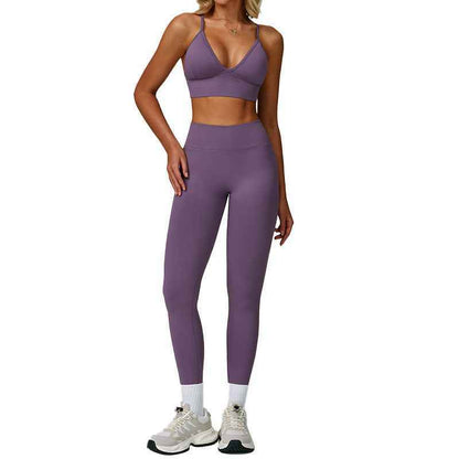 Women’s Seamless Tight Yoga Set – Waist-Slimming Quick-Dry Workout Activewear