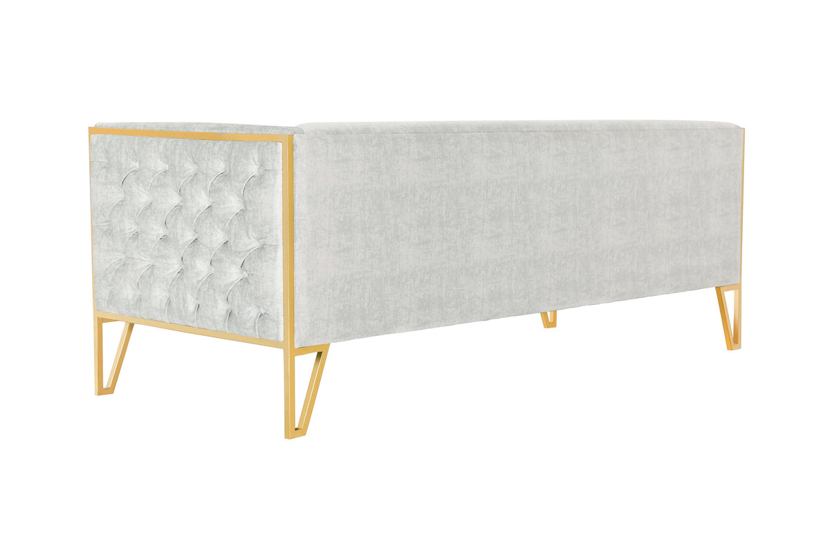 Vector 3-Seater Sofa - Grey/Gold