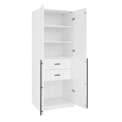 Genoa Modern 2-Piece Freestanding Wardrobe - White