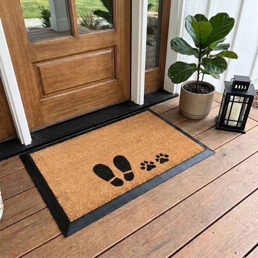 foot + paw rectangular doormat set