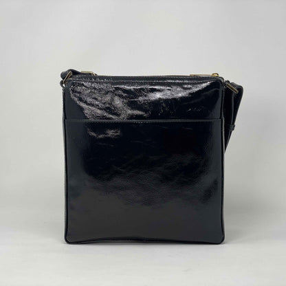 Sac à Bandoulière en cuir Noir vernis | Gisèle