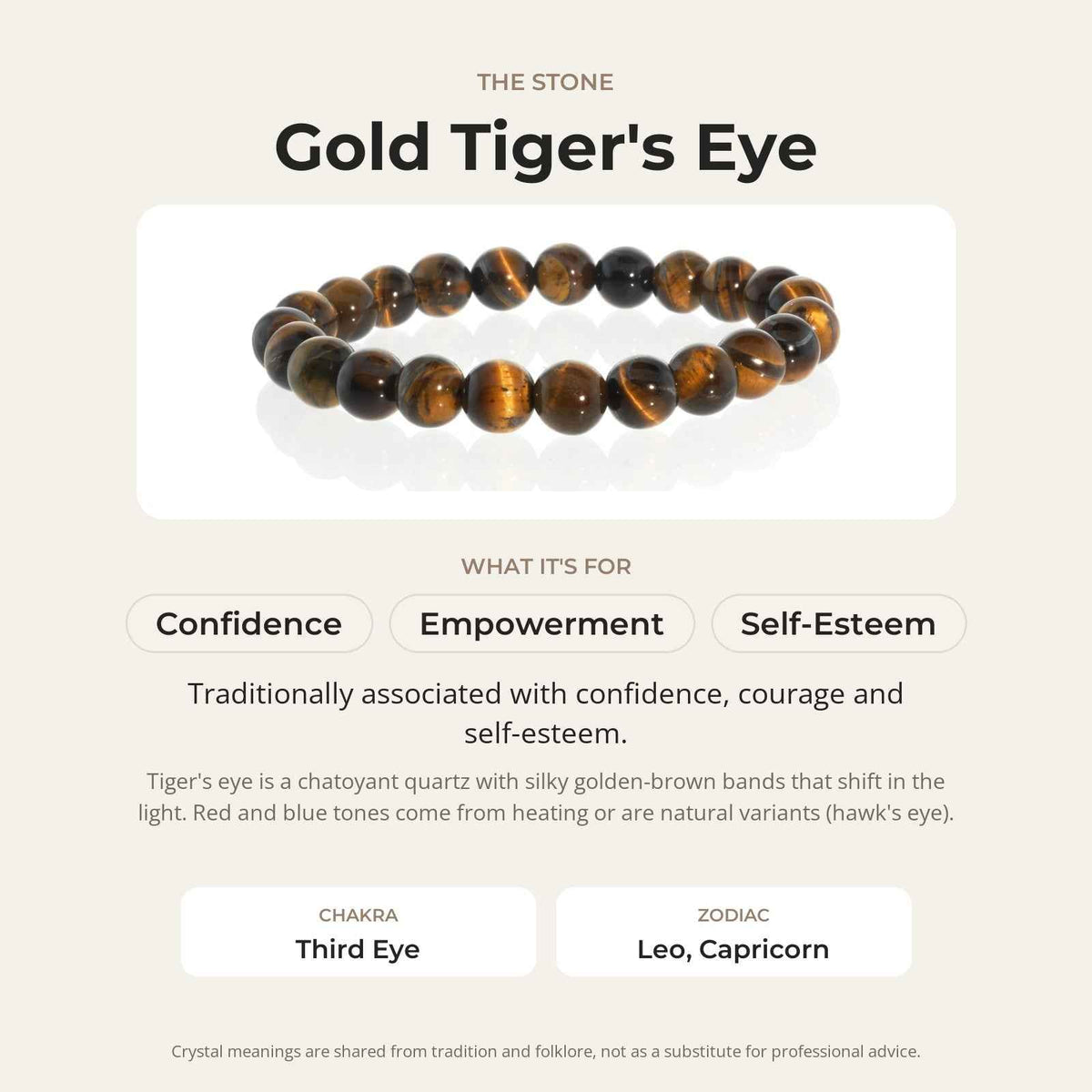 Gold Tiger's Eye Bead Bracelet
