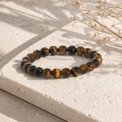 Gold Tiger's Eye Bead Bracelet