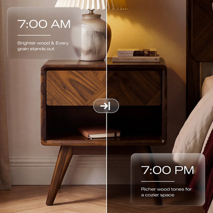 Laden Handcrafted Solid Wood Nightstand