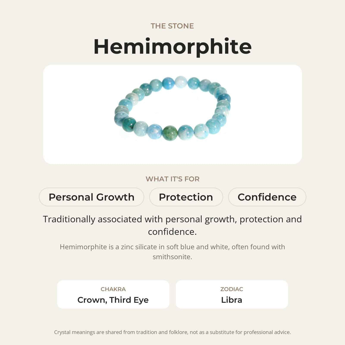 Hemimorphite Round Bracelet - 8mm