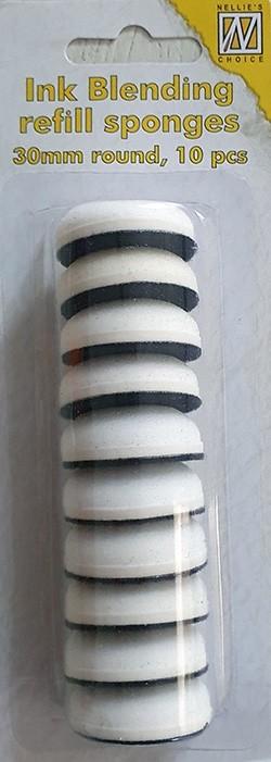 Nellie's Choice Ink Blending Refill Sponges 30mm Round Pack Of 10
