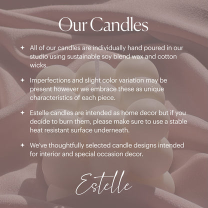 Ribbed Wavy Pillar Candle: Sculptural Soy Candle, Custom Color & Scent