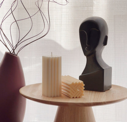 Geometric Pillar Soy Wax Candle: Modern Minimalist Decor