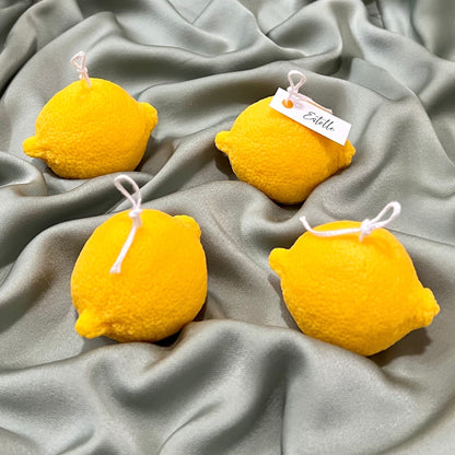 Lemon Shaped Soy Wax Candle: Vegan Minimalist Decor