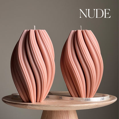 Tall Swirl Soy Wax Candle | Modern Home Decor