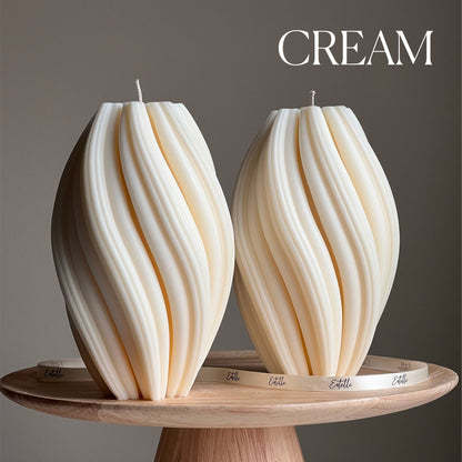Tall Swirl Soy Wax Candle | Modern Home Decor