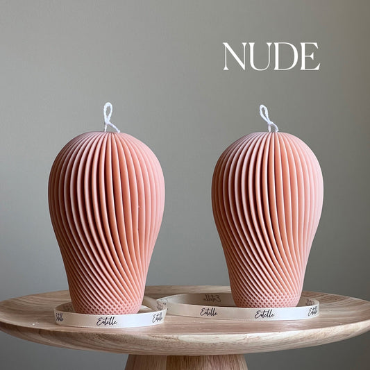 Spiral Soy Wax Candle: Hand-Poured Sculptural Pillar Candle