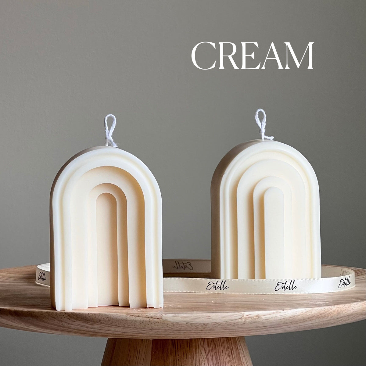 Arch Soy Candle: Sculptural Pillar Candle, Home Decor