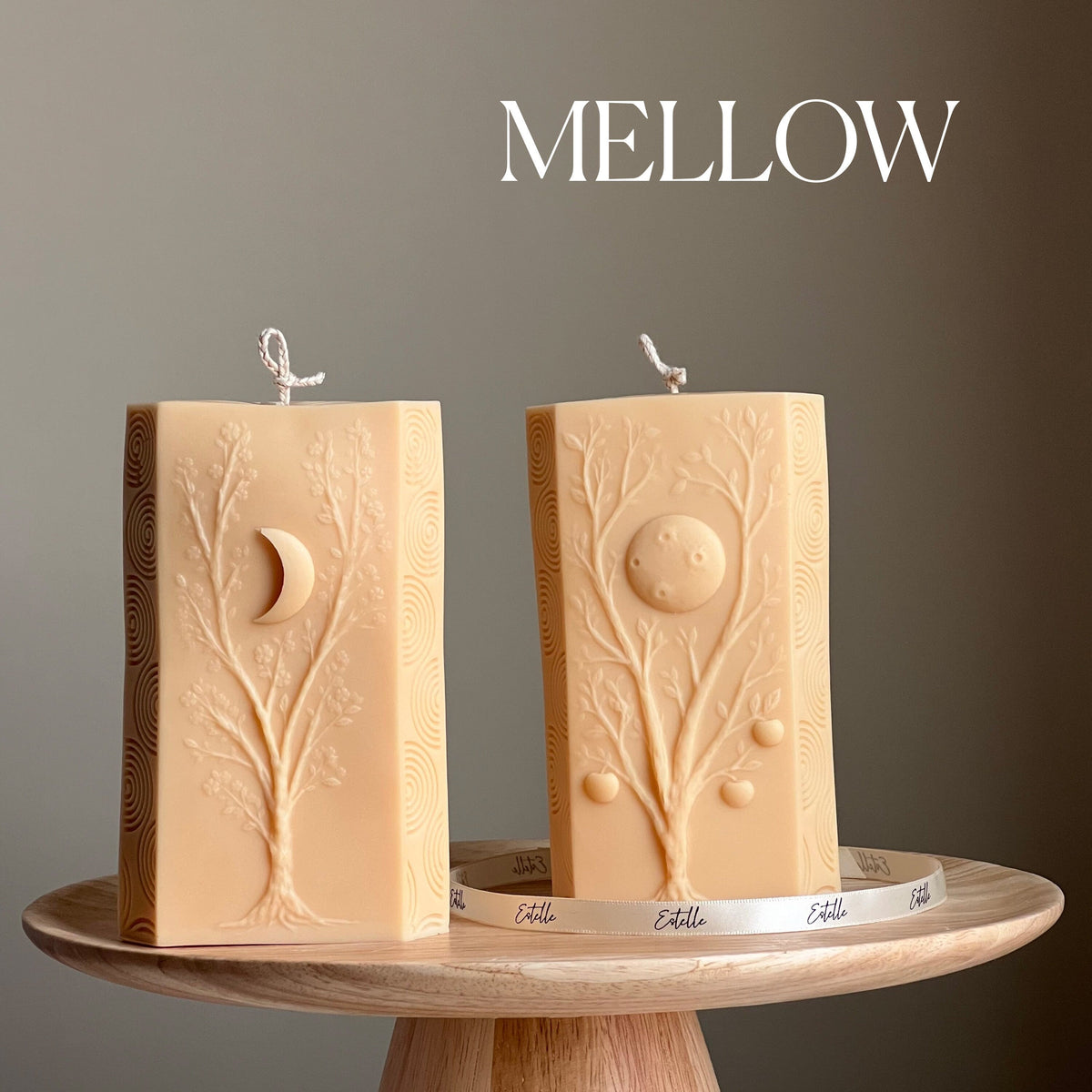 Moon Seasons Triangle Soy Candle | Handmade Pillar Candle