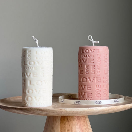 Love Soy Pillar Candle | Custom Scent & Color, Home Decor