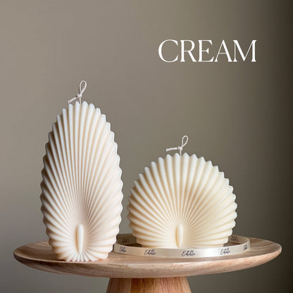 Sea Shell Candle Duo: Decorative Soy Wax Clam Shell Candles