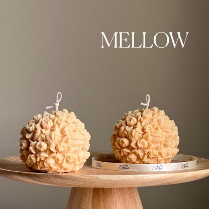 Flower Ball Candle: Handmade Soy Vegan Home Decor