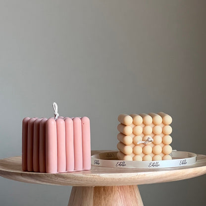 Handmade Cube Soy Candle | Unique Decorative Pillar Candle