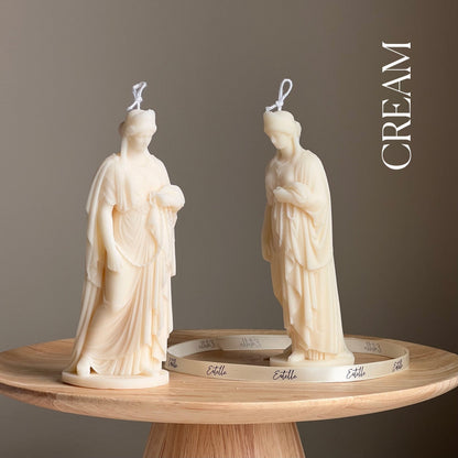 Zenobia Goddess Soy Candle: Greek Statue, Coffee Table Decor