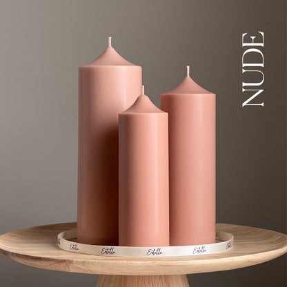 Handmade Soy Wax Pillar Candle: Unscented Decorative Candle