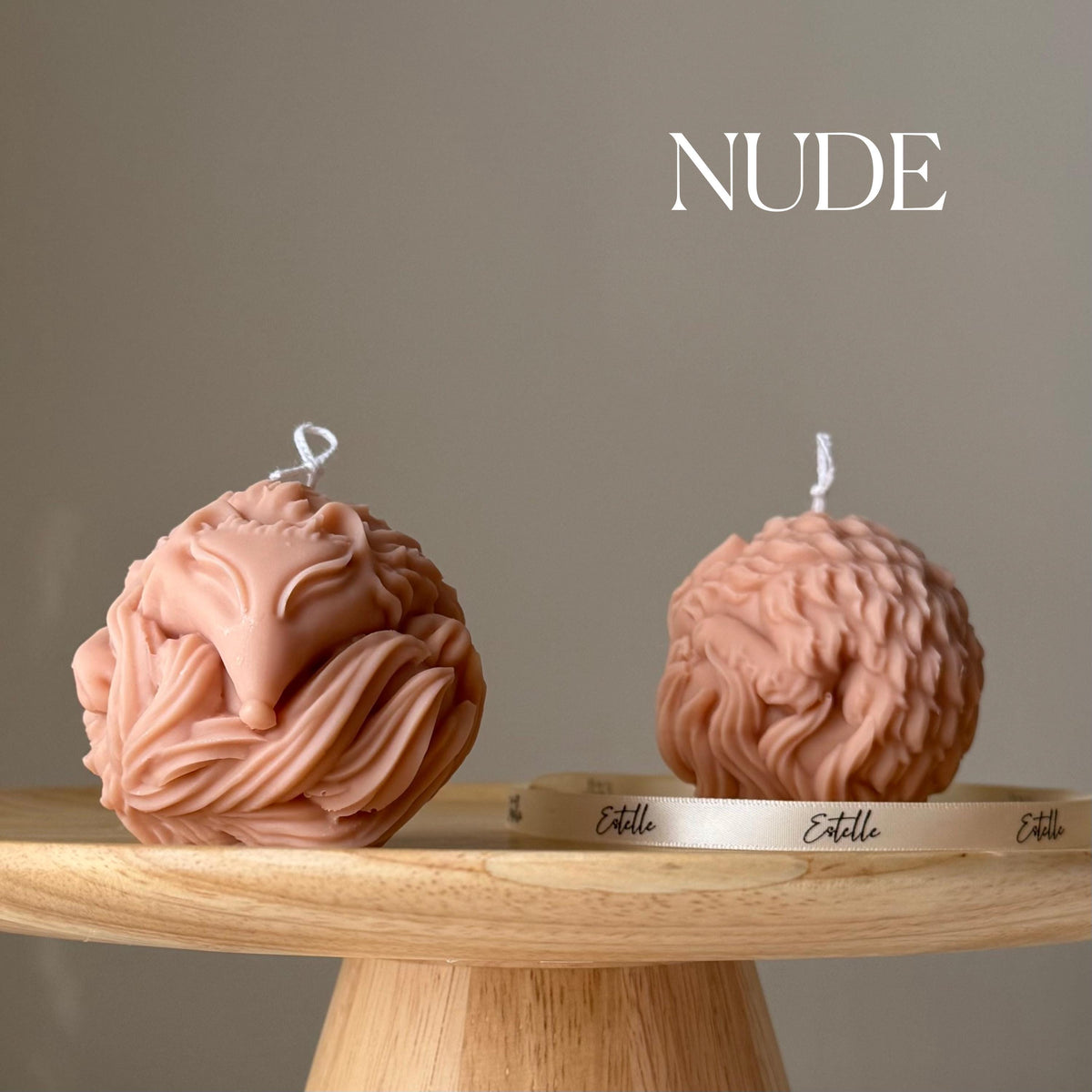 Fox Ball Soy Candle: Handmade Sculptural Home Decor