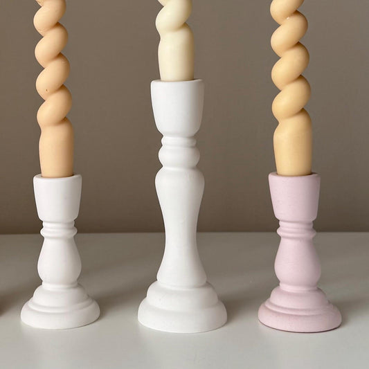 Handmade Jesmonite Candlestick Holder: Modern Table Decor