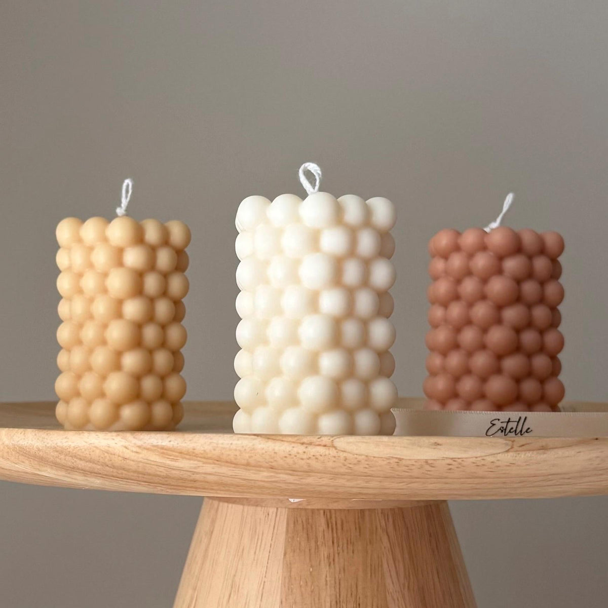 Bubble Soy Pillar Candle: Handmade Home Decor Gift
