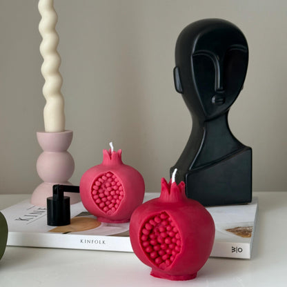 Pomegranate Soy Wax Candle: Vegan Minimalist Decor