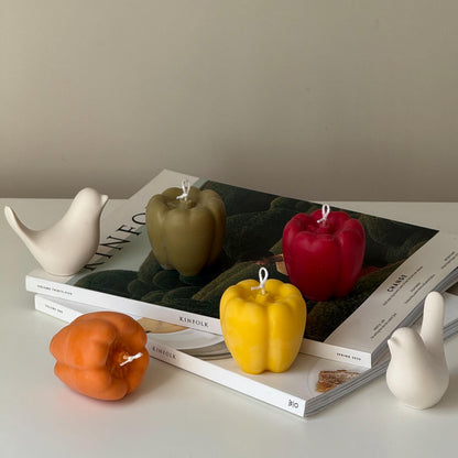 Bell Pepper Candle: Vegan Soy Wax, Minimalist Home Decor