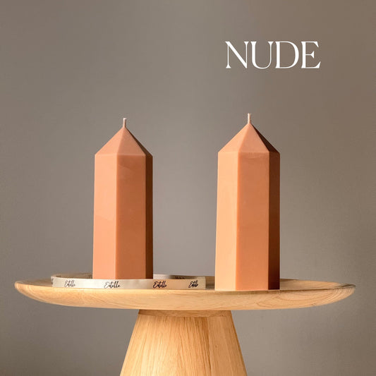 Greko Peak Soy Wax Candle: Ribbed Pillar, Decorative Taper