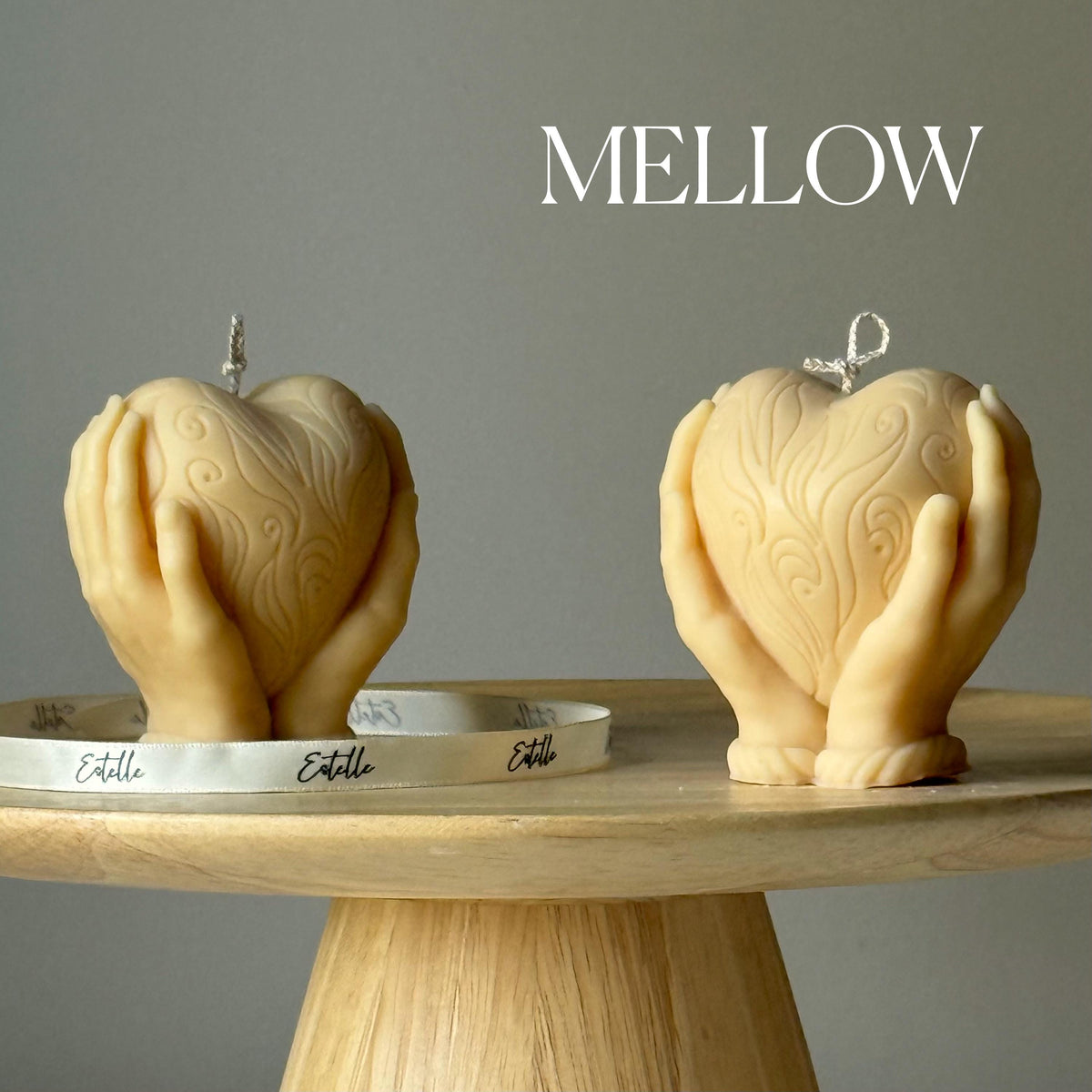 Heart in Hands Candle: Handmade Sculptural Home Decor