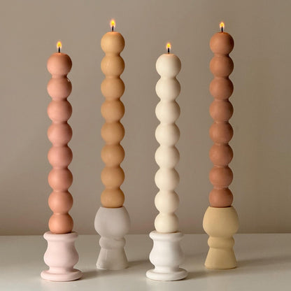 Bubble Column Taper Candle: Handmade Soy Dinner Candle