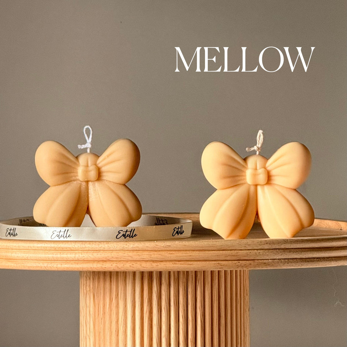 Bow Soy Wax Candle: Sculptural Home Decor, Unscented Candle