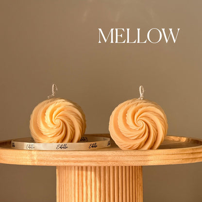 Ribbed Swirl Ball Candle| Trendy Handmade Decoration