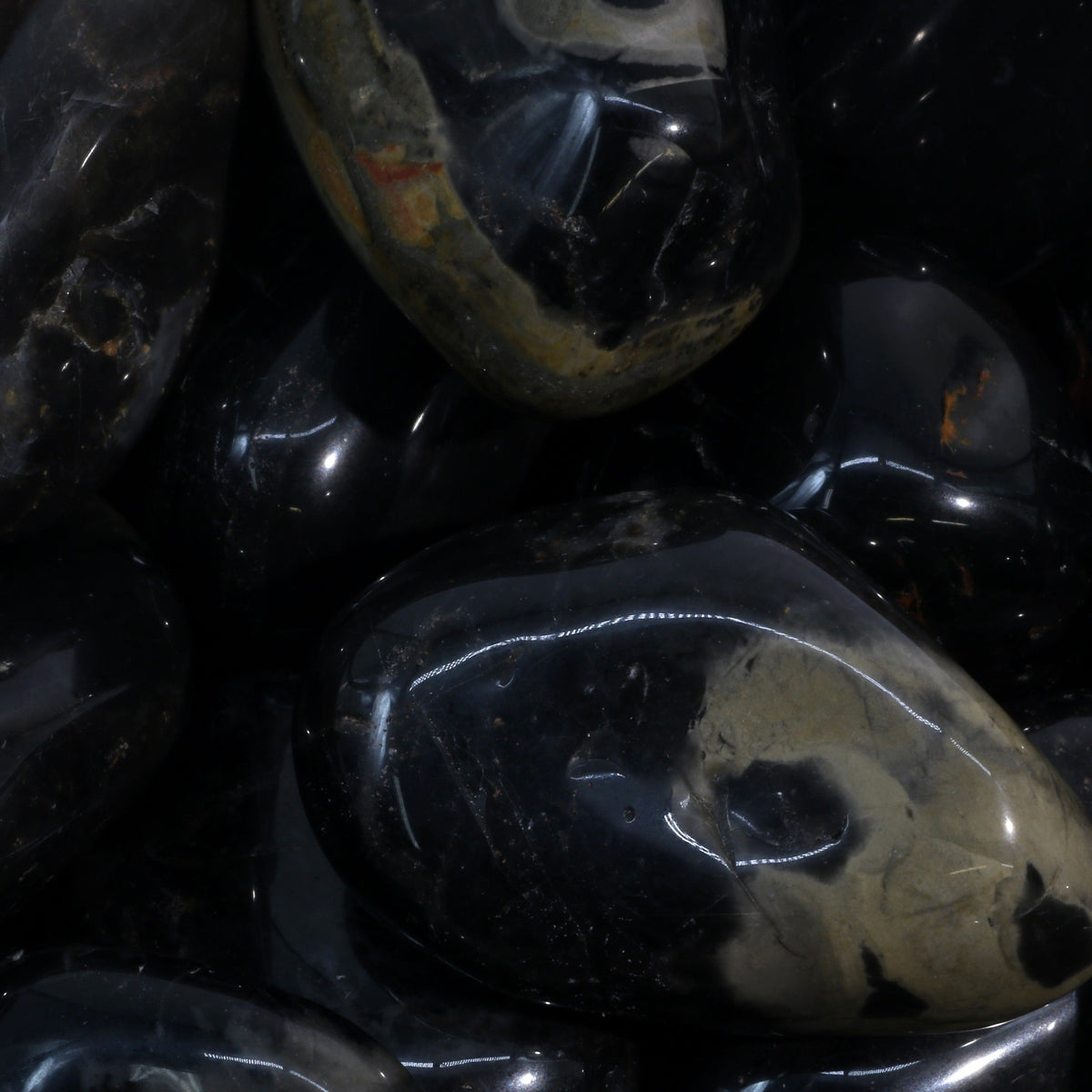 Black Onyx Tumbled Stones - Brazil