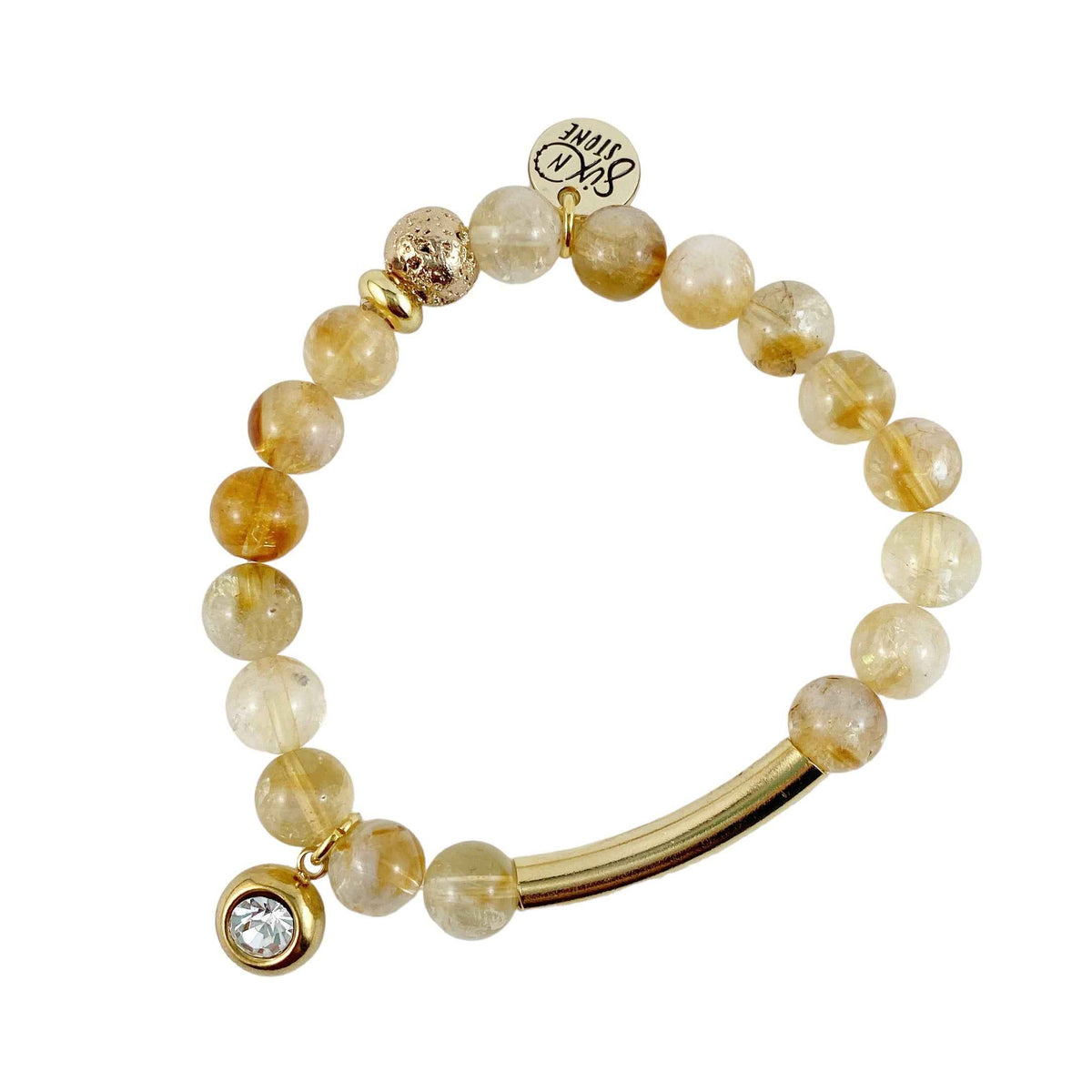 Citrine Gold Banded Bracelet
